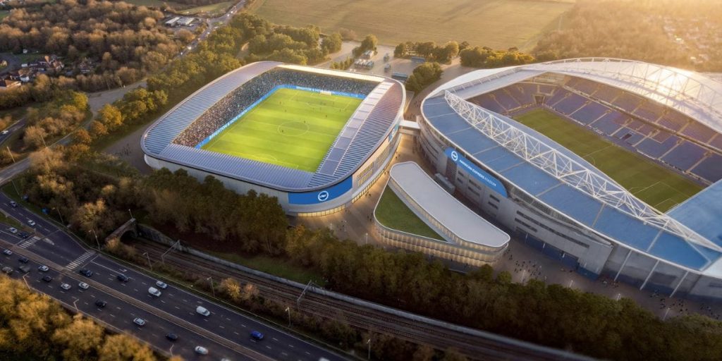 Projeção do estádio exclusivo da equipe feminina do Brighton | Divulgação