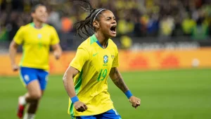 Tainá Maranhão comemorando gol | Mariana Sá/COB