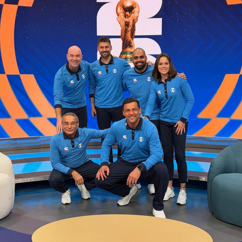 Zagueira Erika como comentarista dos canais SporTV durante a Copa do Mundo 2026 | Reprodução / Redes sociais