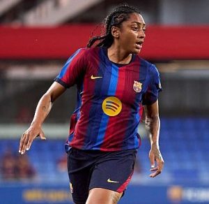 Kerolin jogando no Barcelona contra o Montp | Pablo Rodriguez/Quality Sport Images/Getty Images