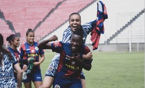 Jogadoras do Itabirito comemorando a classificação para a final. | Foto: Léo Rodrigues/ Itabirito FC