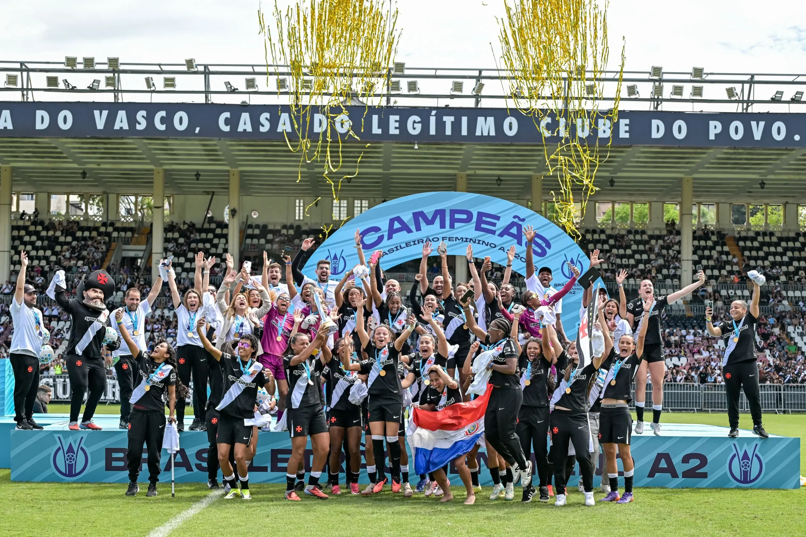 Vasco da Gama conquista o Brasileirão Feminino A2 em São Januário com recorde de público