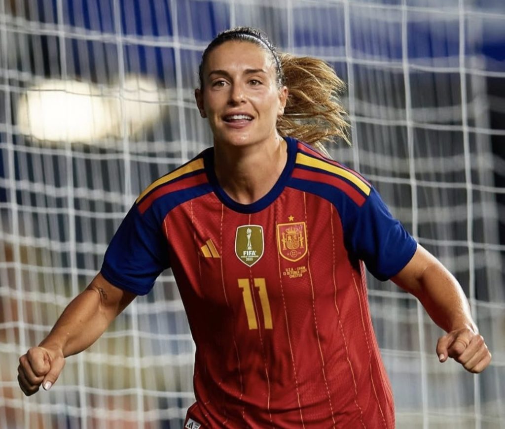 Alexia Putellas comemora gol em amistoso contra a Seleção Feminina dos Estados Unidos | Reprodução/ Redes sociais / @sefutbolfem