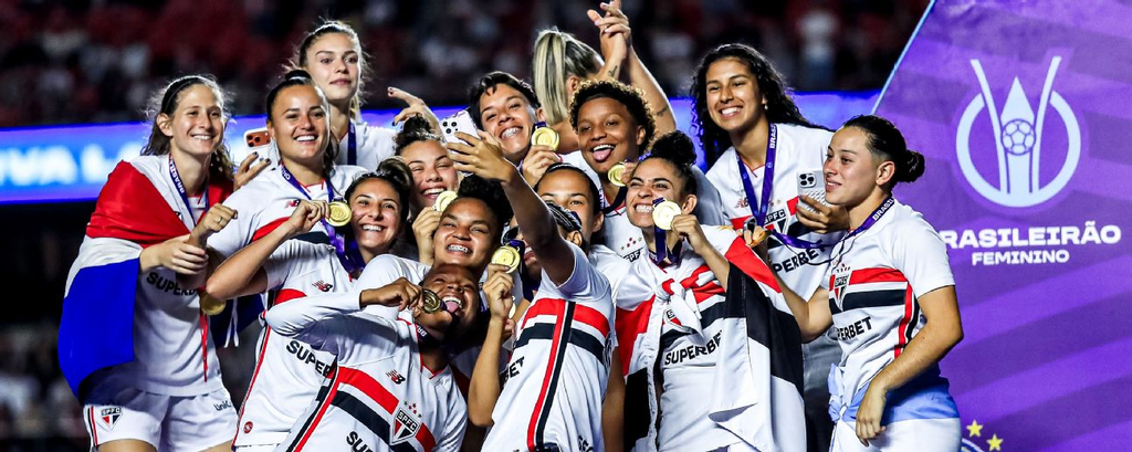 Jogadoras do São Paulo na Final do Brasileirão Feminino A1 2026 | Marco Miatelo/AGIF